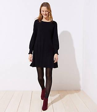 Loft Cozy Smocked Cuff Dress
