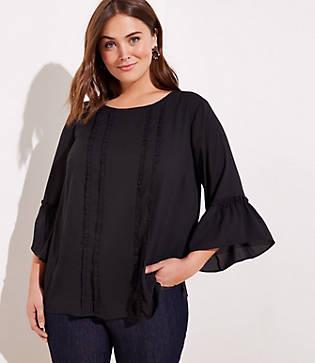 Loft Plus Ruffle Bell Sleeve Blouse