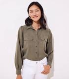 Loft Puffed Shoulder Button Down Shirt