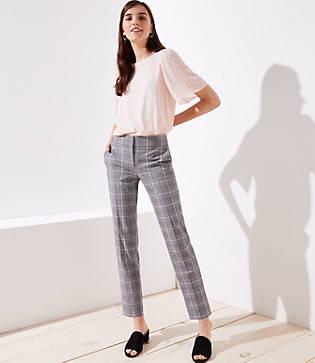 Loft Slim Pencil Pants In Plaid In Marisa Fit