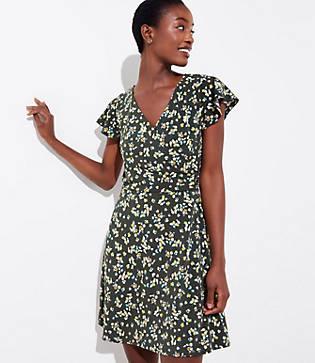 Loft Wildflower Wrap Flutter Dress