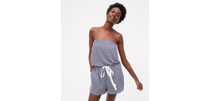 Loft Beach Tiled Strapless Romper