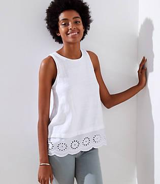 Loft Eyelet Hem Tank