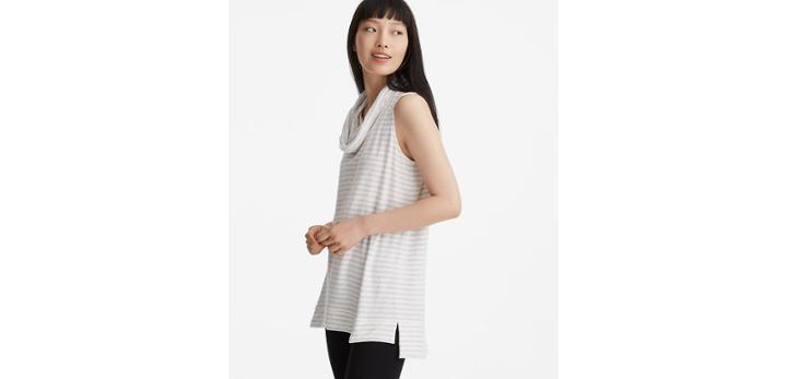Loft Lou & Grey Striped Signaturesoft Sleeveless Cowl Tunic