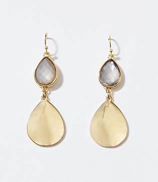 Loft Metallic Gem Drop Earrings
