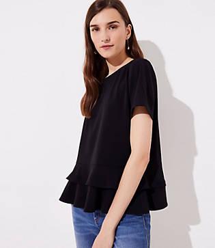 Loft Tiered Peplum Top