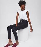 Loft High Waist Skinny Jeans In Washed Black Wash