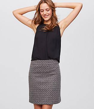 Loft Chevron Shift Skirt
