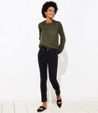 Loft Curvy Double Frayed Soft Slim Pocket Skinny Jeans In Black