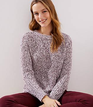Loft Marled Ribbed Shirttail Sweater