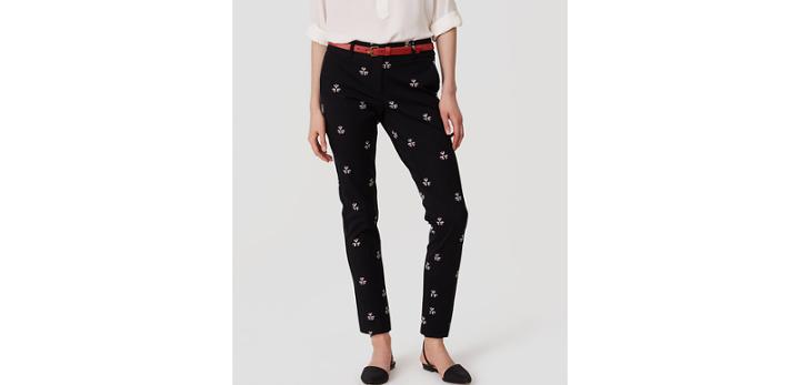 Loft Petaled Essential Skinny Ankle Pants In Julie Fit
