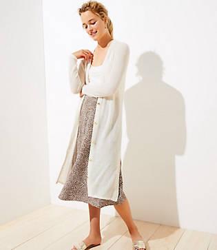 Loft Golden Button Duster Sweater