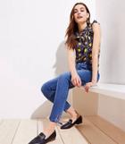 Loft Earth Month Modern Tie Cuff Slim Pocket Skinny Crop Jeans In Classic Mid Indigo Wash