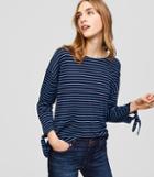 Loft Striped Tie Cuff Top