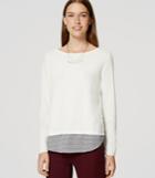 Loft Geo Mixed Media Shirttail Sweater