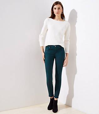 Loft Modern Floral Frayed Skinny Jeans