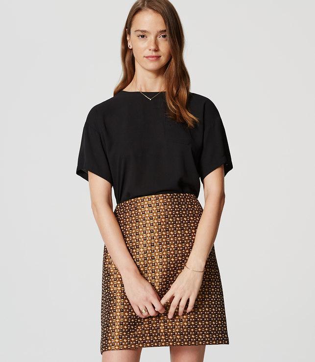 Loft Geo Garden Shift Skirt