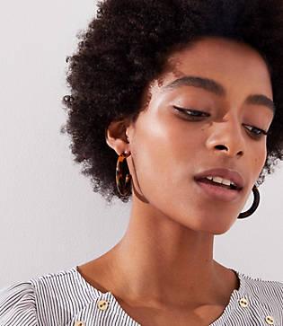 Loft Tortoiseshell Print Hoop Earrings