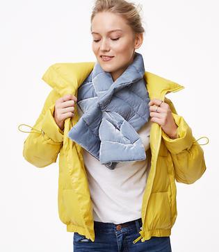 Loft Quilted Velvet Pull Through Scarf