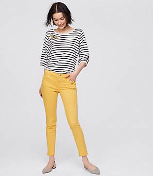 Loft Modern Frayed Skinny Crop Jeans