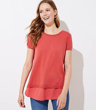 Loft Mixed Media Sweater Tee