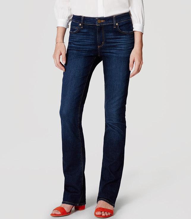 Loft Curvy Boot Cut Jeans In Pure Dark Indigo