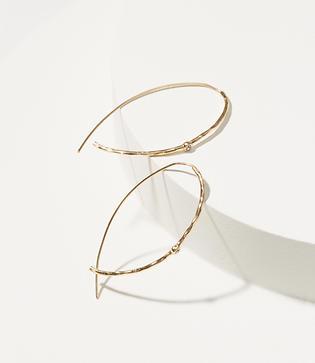 Loft Hammered Pave Crossover Earrings