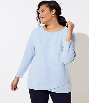 Loft Plus Melange Crossover Sweatshirt