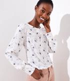 Loft Bouquet Button V Back Blouse