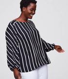 Loft Plus Mixed Stripe Fluid Blouse