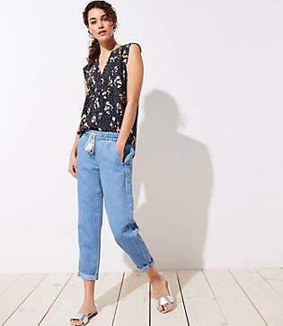 Loft Chambray Jogger Pants