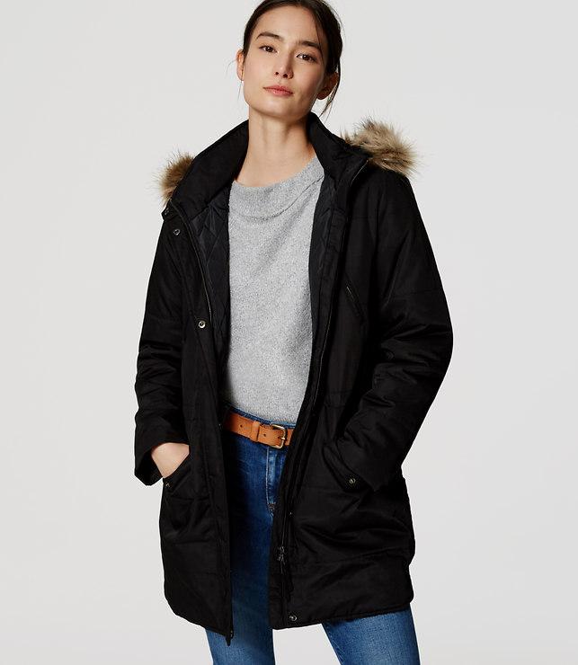 Loft Faux Fur Trim Parka