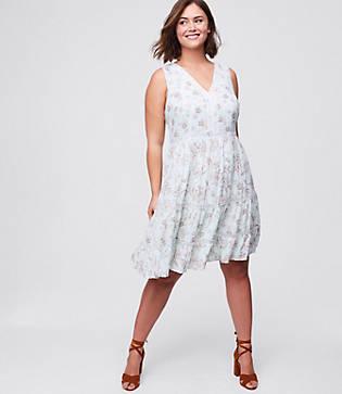 Loft Plus Lacy Floral Flare Dress