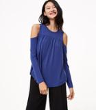 Loft Shirred Cold Shoulder Sweater