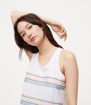 Loft Embroidered Stripe Vintage Soft Racerback Tank