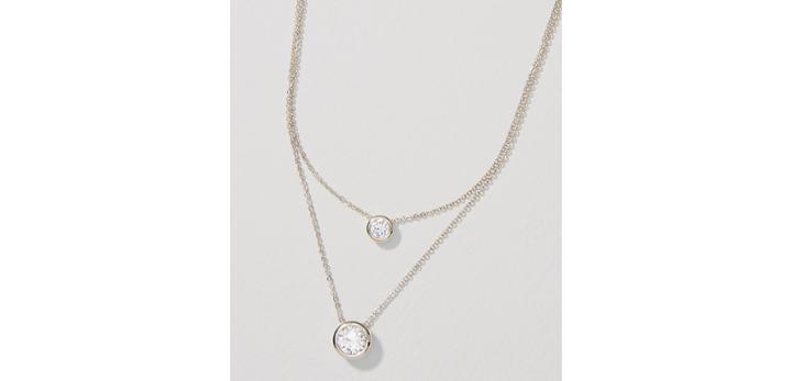 Loft Layered Crystal Pendant Necklace