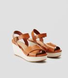 Loft Crossover Ankle Strap Wedge Sandals