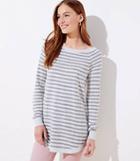 Loft Striped Shirttail Tunic Sweater