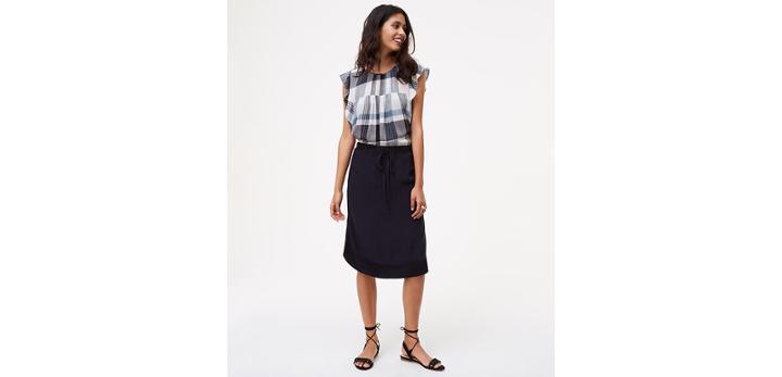 Loft Two Tone Drawstring Skirt
