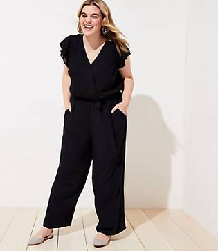 Loft Plus Flutter Tie Waist Jumpsuit