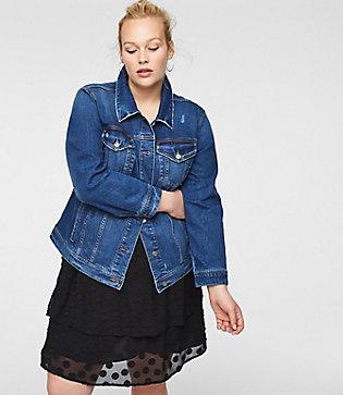 Loft Plus Distressed Denim Jacket