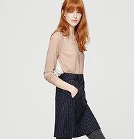Loft Mixed Media Split Neck Top