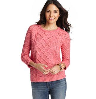 Button Back Cable Sweater