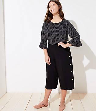Loft Plus Cropped Wide Leg Sailor Pants
