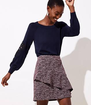 Loft Spacedye Ruffle Skirt