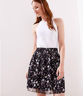 Loft Garden Smocked Waist Skirt