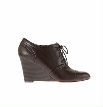 LOFT Evonne Lace Up Oxford Wedges, Chocolate Brown Melange