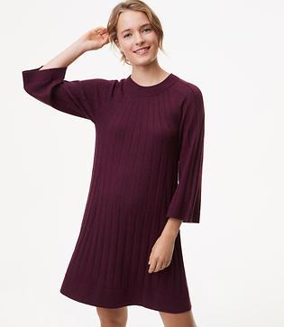 Loft Ribbed Swing Sweater Dress