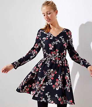 Loft Floral Bar Back Dress