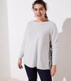 Loft Plus Floral Mixed Media Sweater